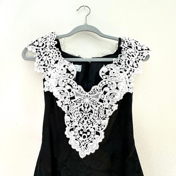 Scott McClintock 90s Black and White Formal Dress - Size 4 - Picture 2 of 5